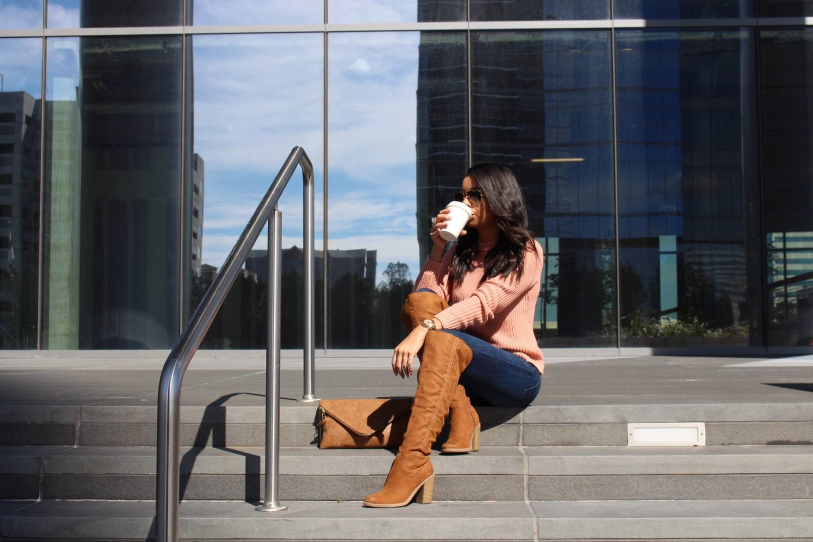 Chunky Knit H&M Sweater, Dolce Vita Over The Knee Boots | The B Werd