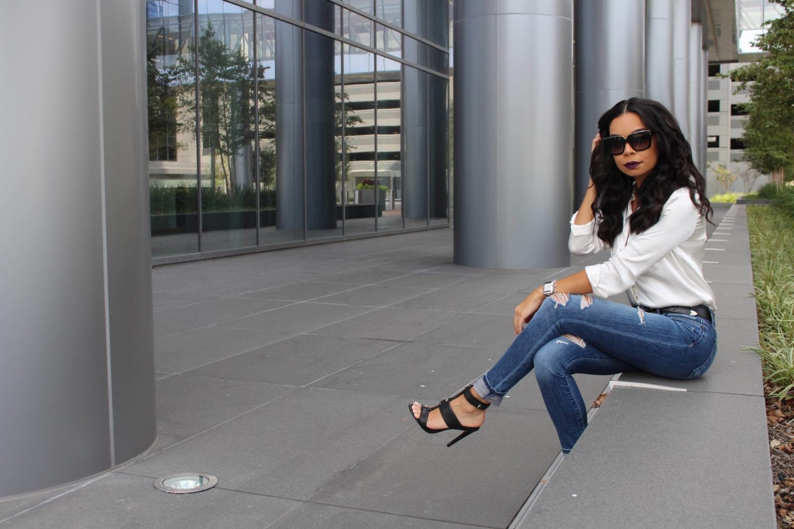 Silk Blouse, Joe's Jeans and L.A.M.B. Mules | The B Werd Style Guide