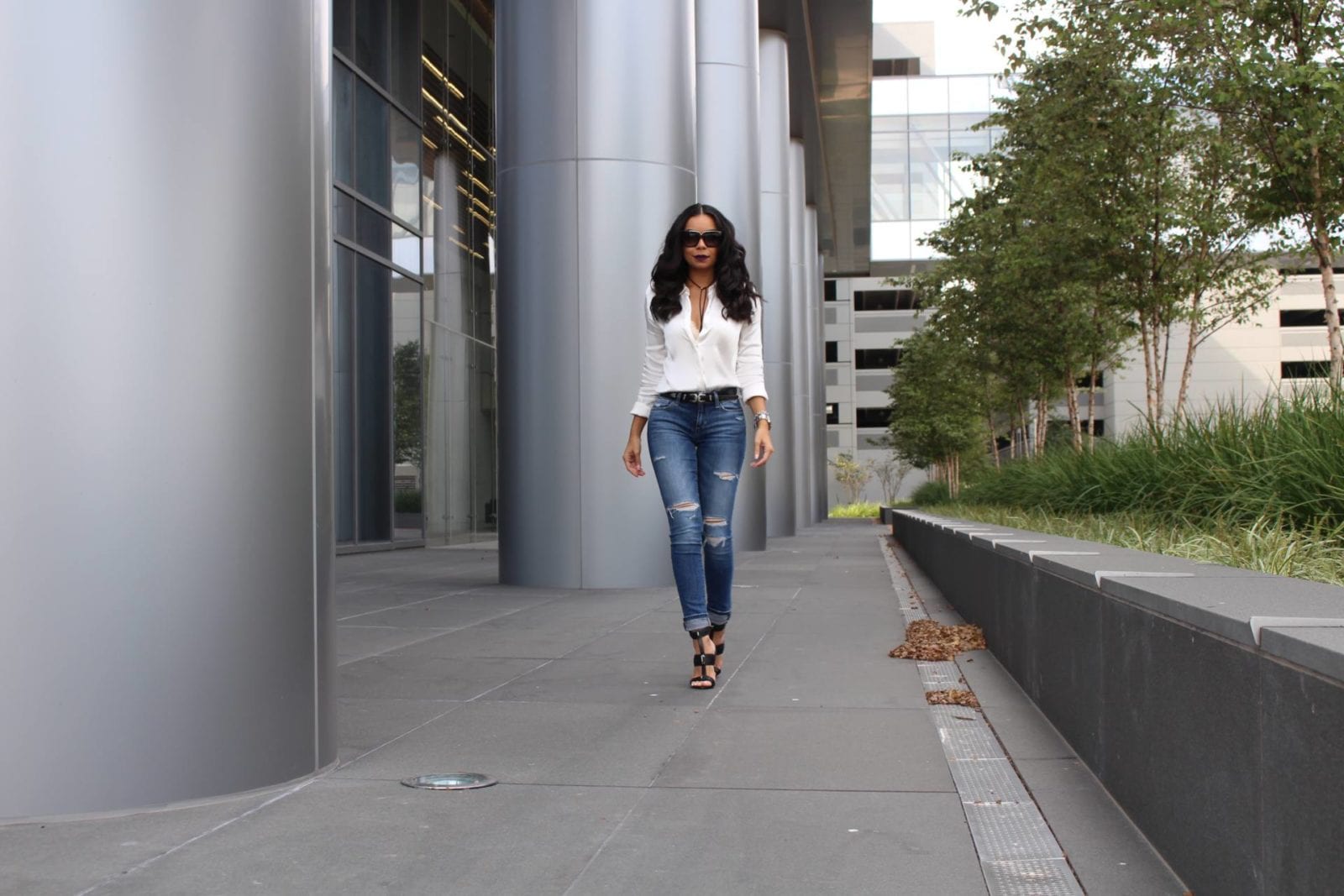 Silk Blouse, Joe's Jeans and L.A.M.B. Mules | The B Werd Style Guide