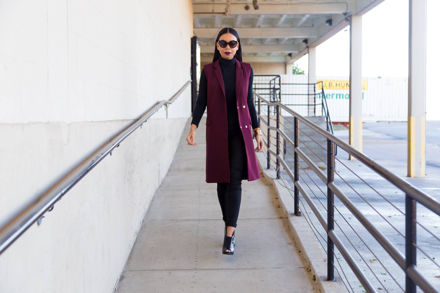 Burgundy Topshop Belted Vest | Style Guide