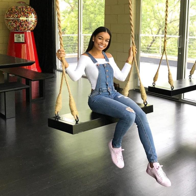 Woman on a swing.