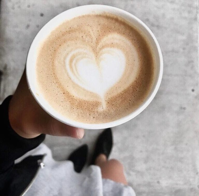 Latte with heart art