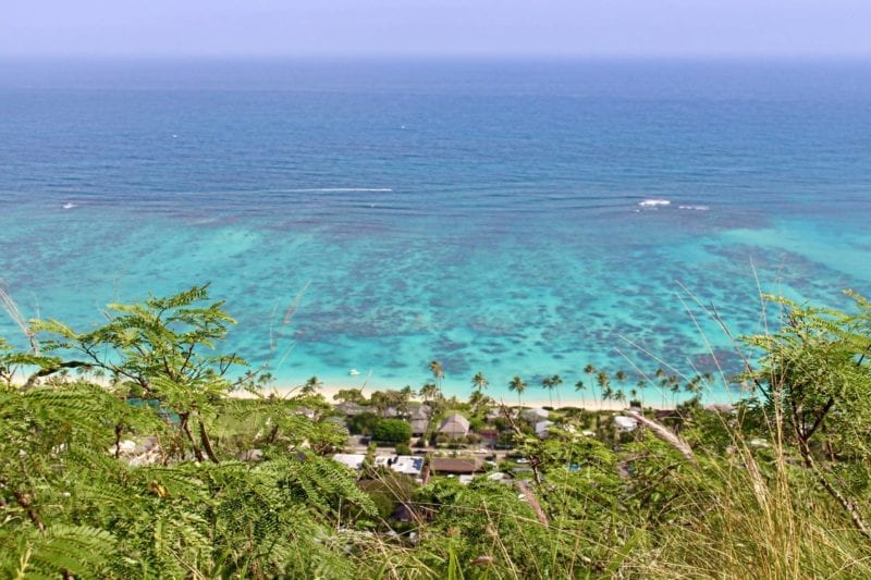 Tropical beach with turquoise water.
