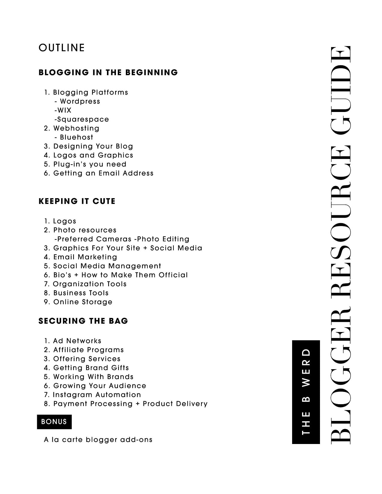 Blogger Resource Guide | The B Werd