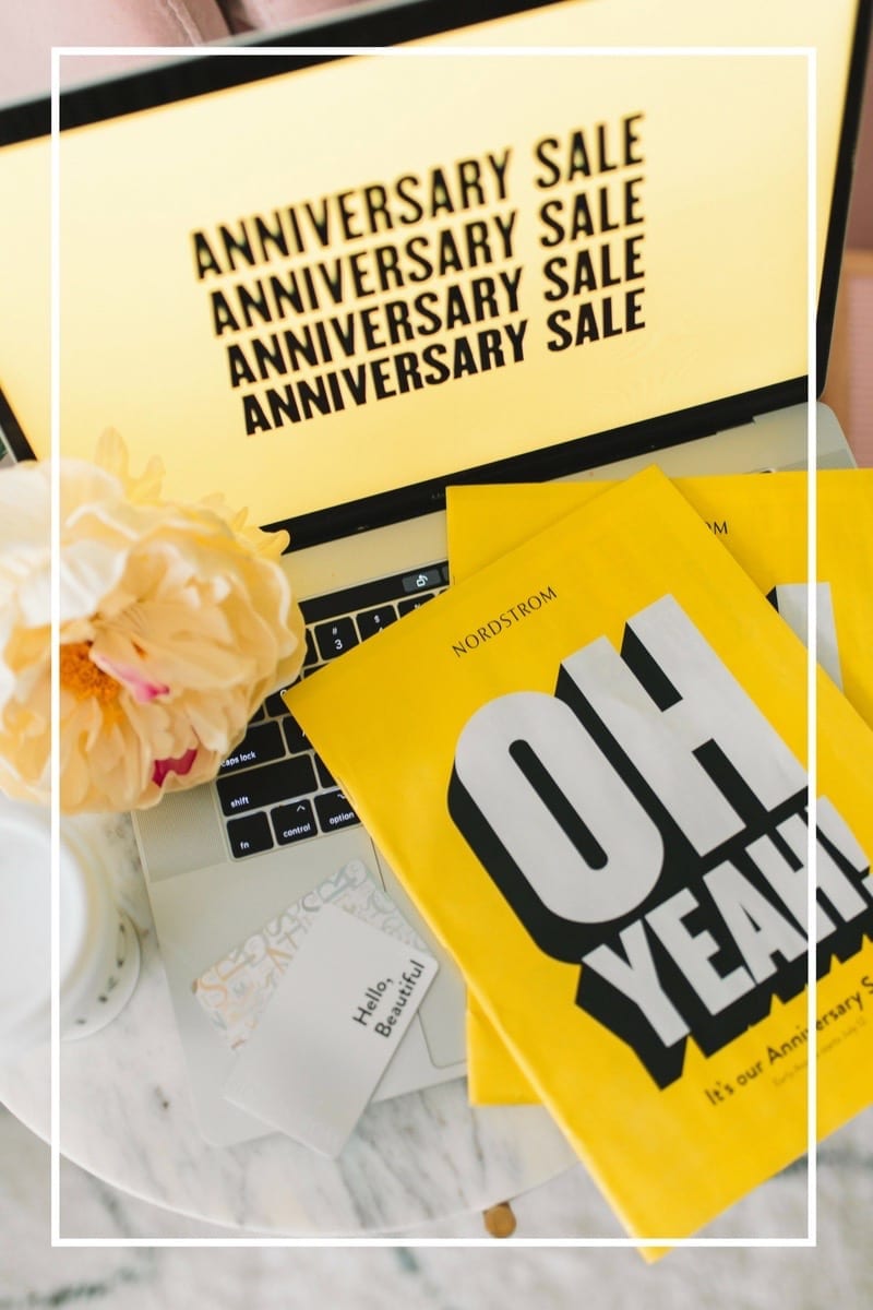 Anniversary sale on laptop